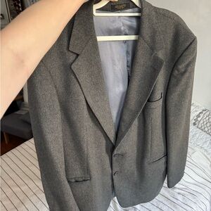 Gray Wool Sport Coat with Notched Lapel